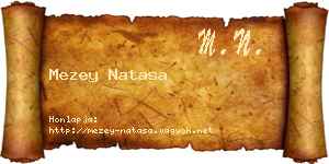 Mezey Natasa névjegykártya